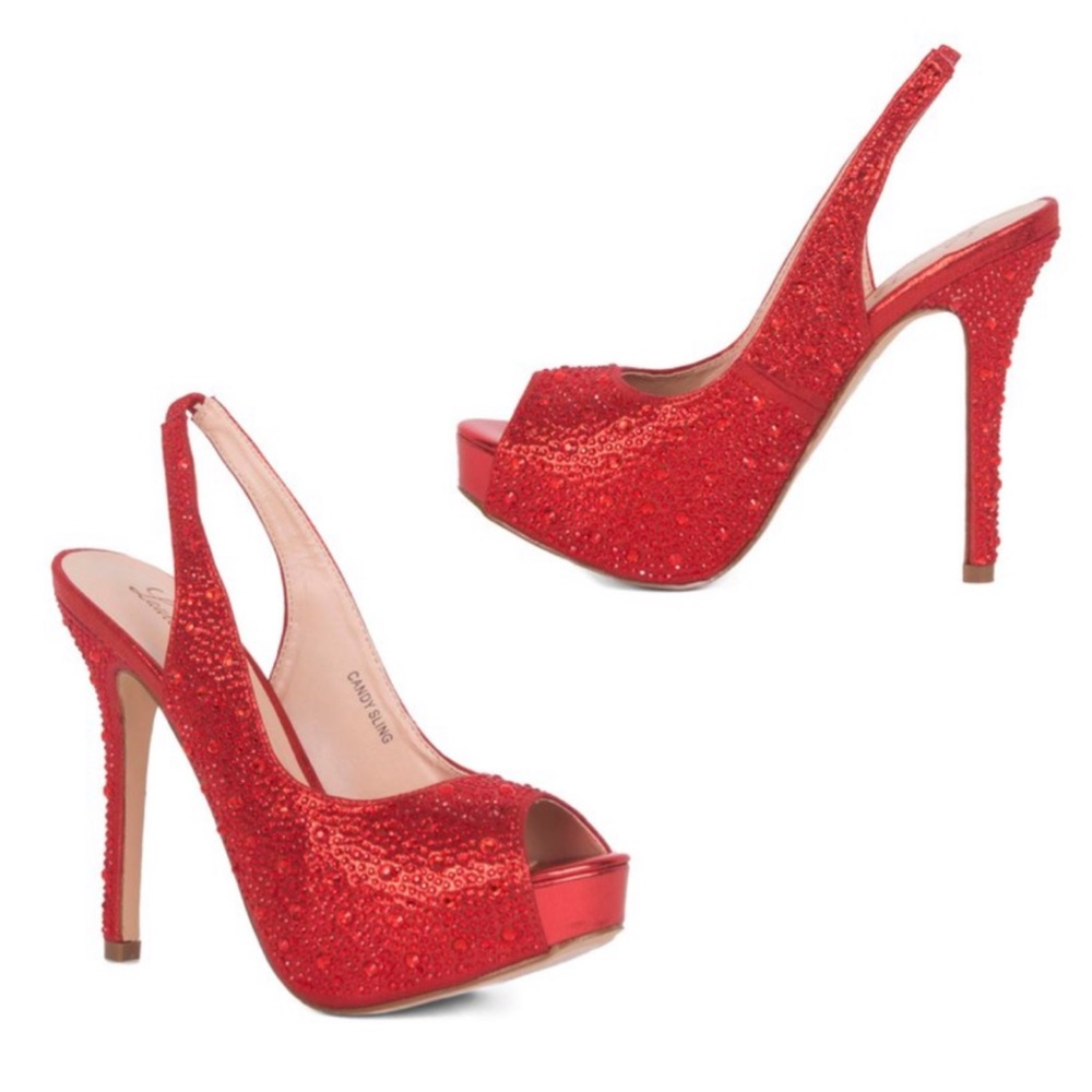 Lauren Lorraine Red Candy Slingback Pump Size 10